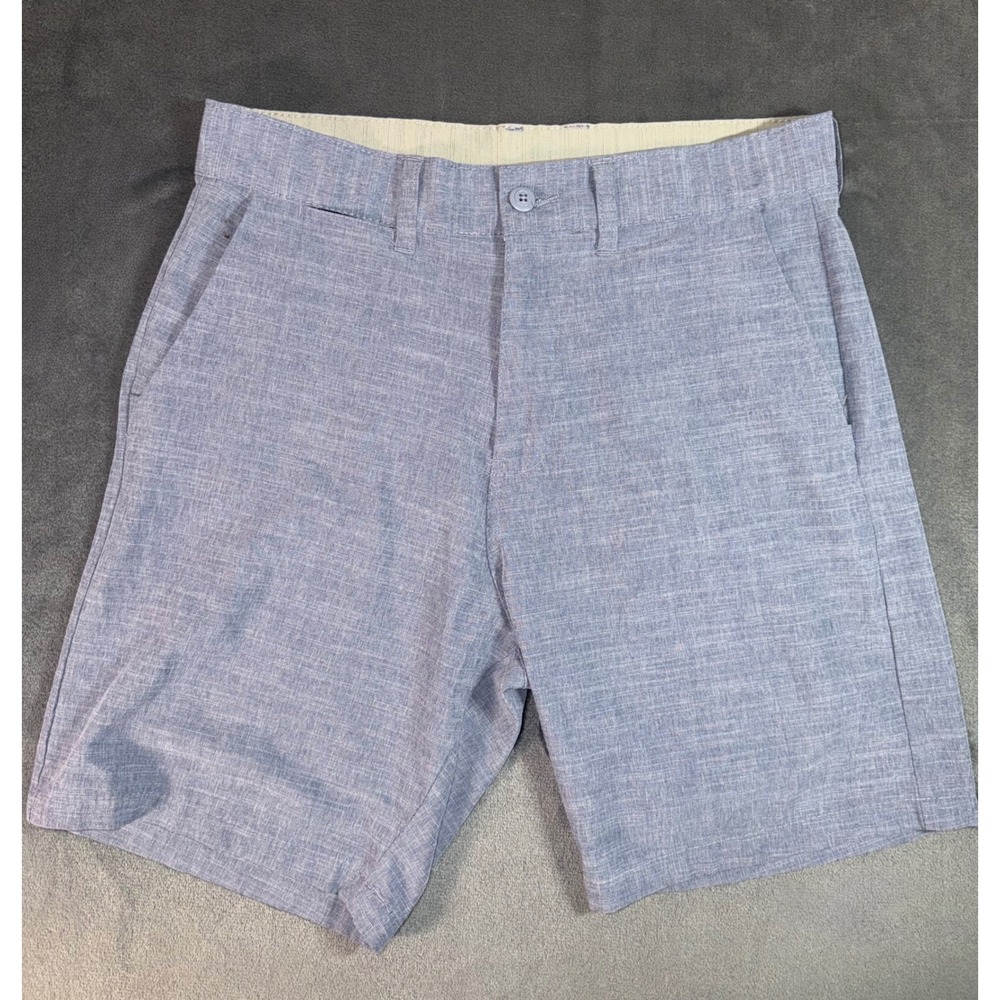 Burnside Mens Hybrid Shorts Light Blue Heathered Stretch Size 33 BH98235